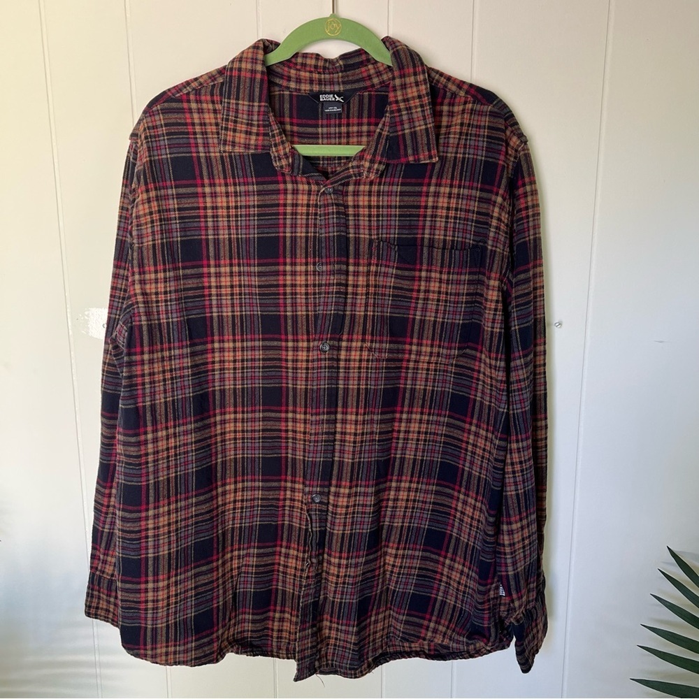 Eddie Bauer Red and Gold Plaid Shirt
